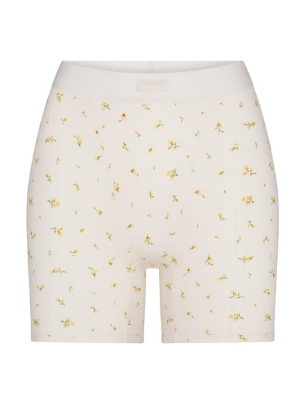 SKIMS White Ribbed Floral Boxer Shorts